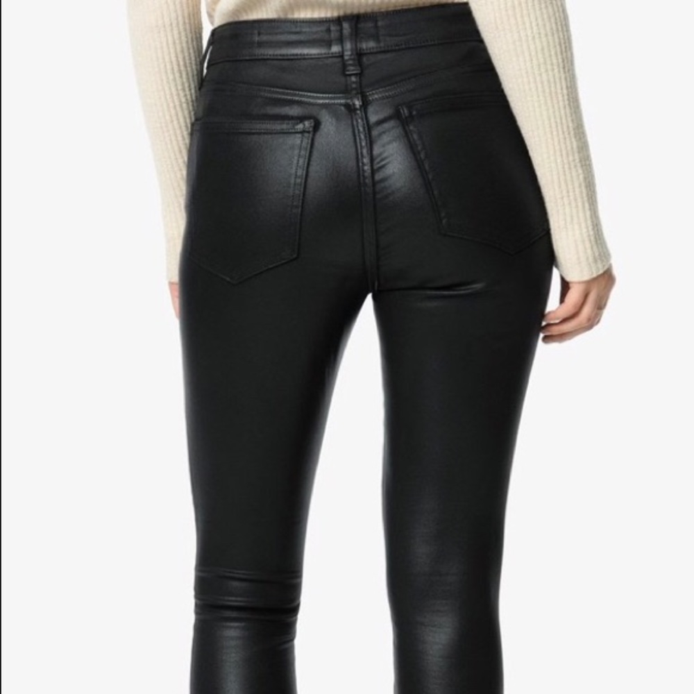 Joe’s Jeans Black mid rise coated jeans